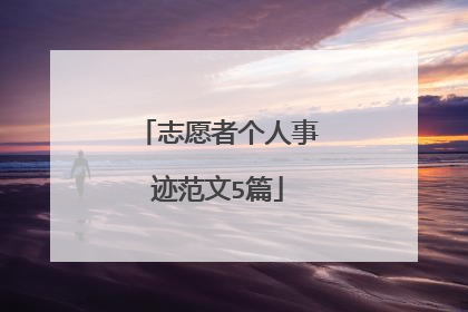 志愿者个人事迹范文5篇