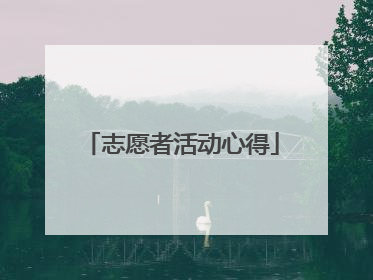 志愿者活动心得
