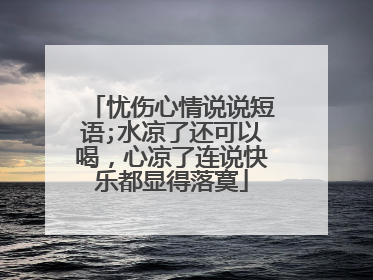 忧伤心情说说短语;水凉了还可以喝,心凉了连说快乐都显得落寞