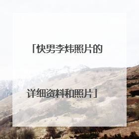 快男李炜照片的详细资料和照片