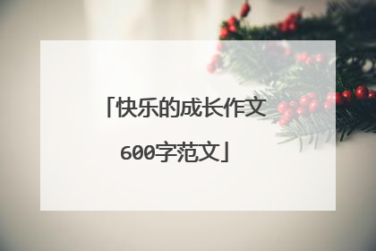 快乐的成长作文600字范文