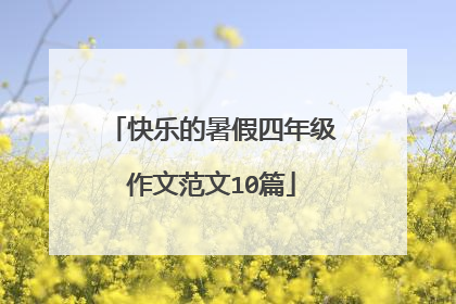 快乐的暑假四年级作文范文10篇