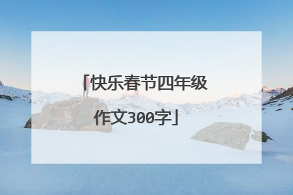 快乐春节四年级作文300字
