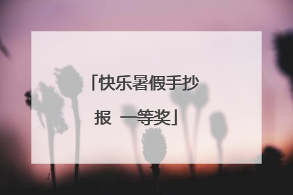 快乐暑假手抄报 一等奖