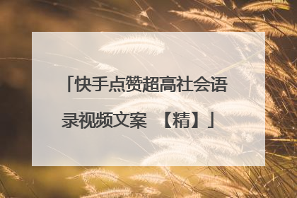 快手点赞超高社会语录视频文案 【精】