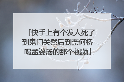 快手上有个发人死了到鬼门关然后到奈何桥喝孟婆汤的那个视频
