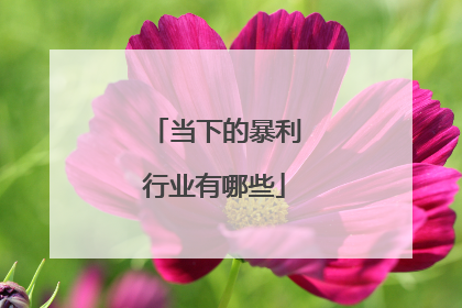 当下的暴利行业有哪些