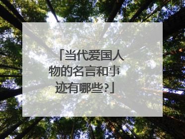 当代爱国人物的名言和事迹有哪些?