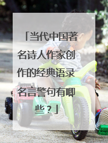 当代中国著名诗人作家创作的经典语录名言警句有唧些？