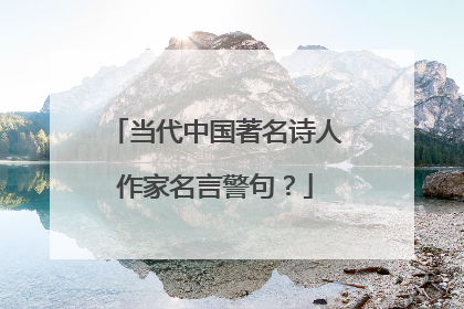 当代中国著名诗人作家名言警句？