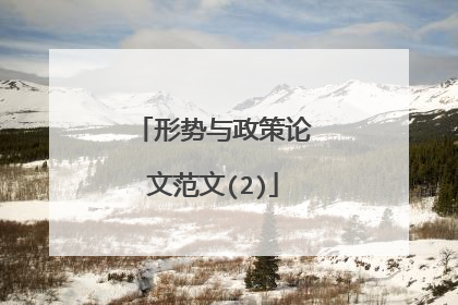 形势与政策论文范文(2)