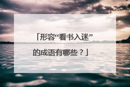 形容“看书入迷”的成语有哪些?