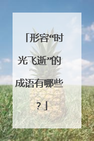 形容“时光飞逝”的成语有哪些？