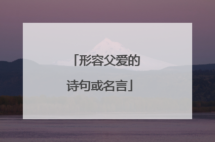 形容父爱的诗句或名言