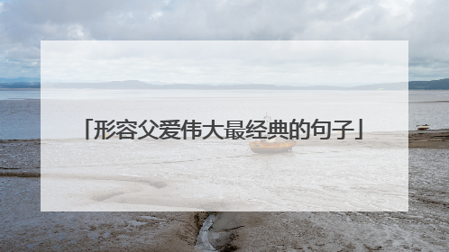 形容父爱伟大最经典的句子