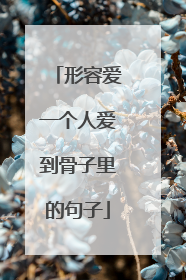 形容爱一个人爱到骨子里的句子