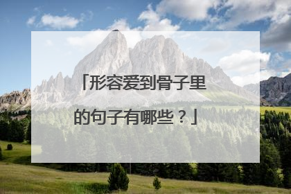 形容爱到骨子里的句子有哪些？