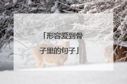 形容爱到骨子里的句子