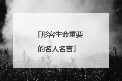 形容生命重要的名人名言
