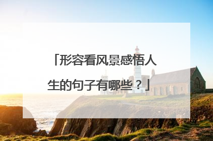形容看风景感悟人生的句子有哪些？