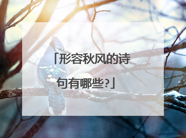 形容秋风的诗句有哪些?