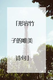 形容竹子的唯美诗句