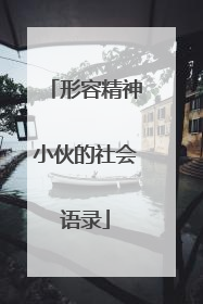 形容精神小伙的社会语录