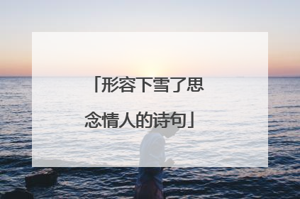 形容下雪了思念情人的诗句