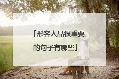 形容人品很重要的句子有哪些