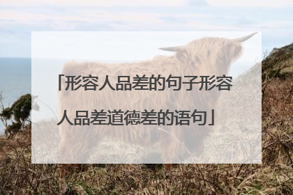 形容人品差的句子形容人品差道德差的语句