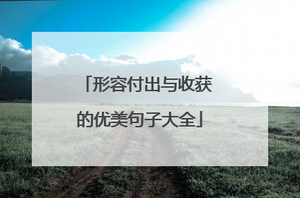 形容付出与收获的优美句子大全