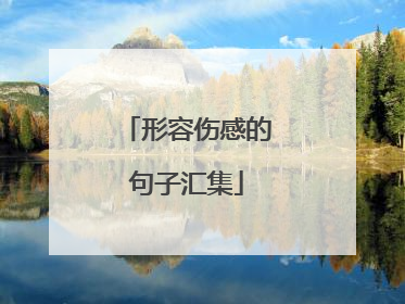 形容伤感的句子汇集