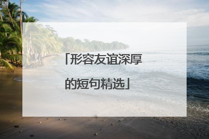 形容友谊深厚的短句精选