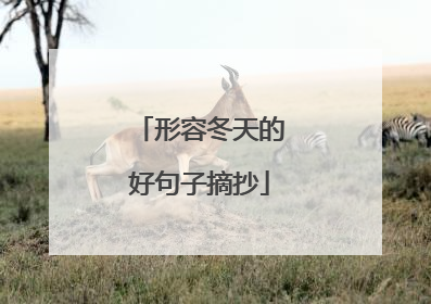 形容冬天的好句子摘抄