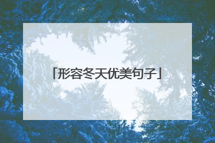 形容冬天优美句子