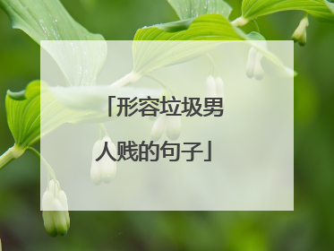 形容垃圾男人贱的句子