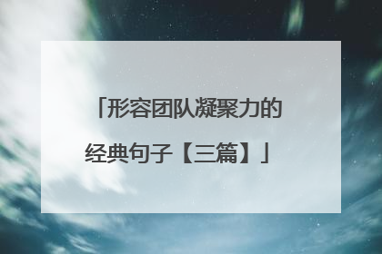 形容团队凝聚力的经典句子【三篇】