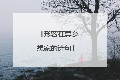 形容在异乡想家的诗句