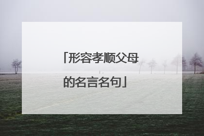 形容孝顺父母的名言名句