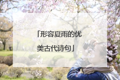形容夏雨的优美古代诗句
