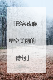 形容夜晚星空美丽的诗句