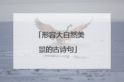 形容大自然美景的古诗句