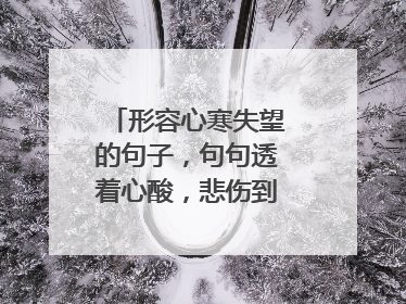 形容心寒失望的句子，句句透着心酸，悲伤到泪流成河！