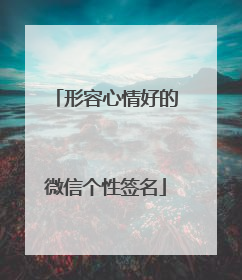 形容心情好的微信个性签名