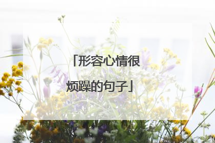 形容心情很烦躁的句子