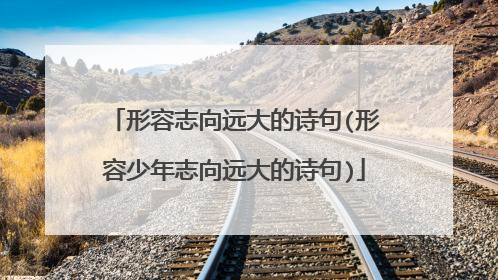 形容志向远大的诗句(形容少年志向远大的诗句)