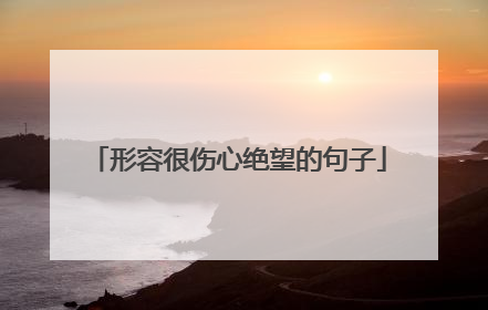 形容很伤心绝望的句子