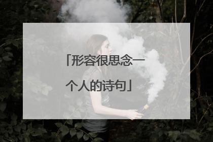 形容很思念一个人的诗句