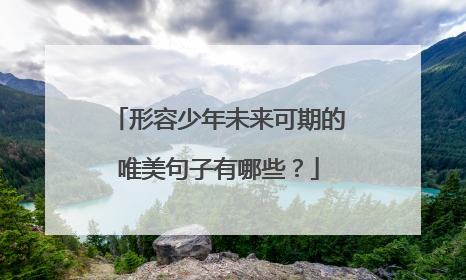 形容少年未来可期的唯美句子有哪些?