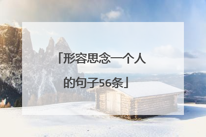 形容思念一个人的句子56条